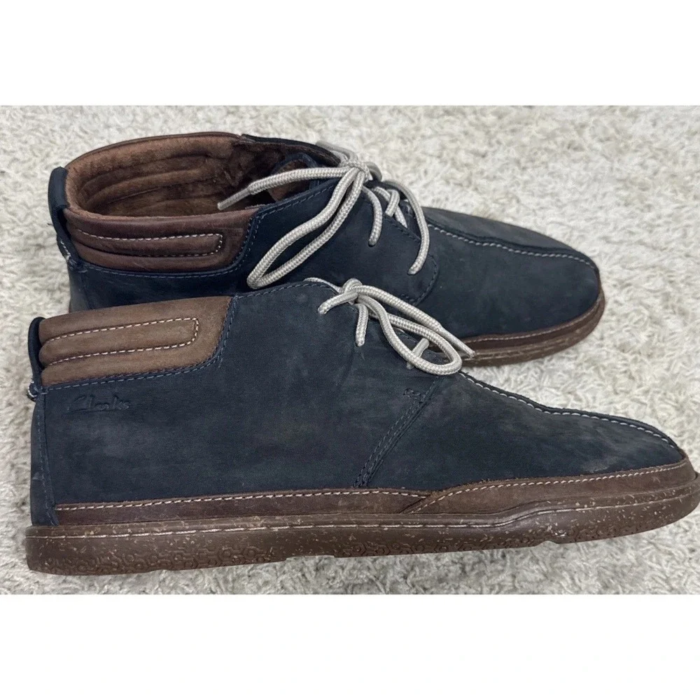 Clarks Trappell Mid Leather Chukka Boots Shoes Mens 10 Crepe Sole Casual Comfort